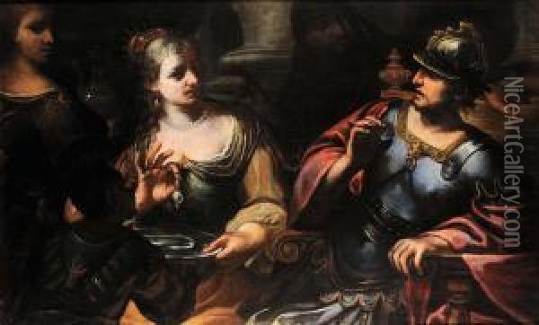 Antonio E Cleopatra Oil Painting - Giovanni Battista Merano