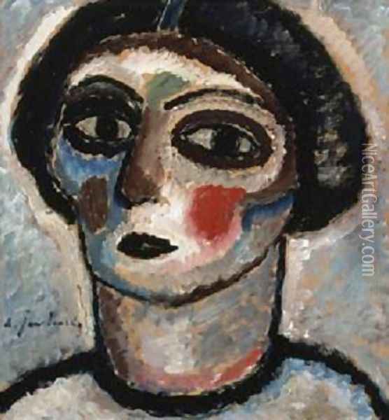 Woman's Head Oil Painting - Alexei Jawlensky
