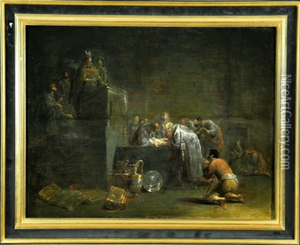 Die Beschneidung Des Jesusknaben Im Tempel Oil Painting - Leonard Bramer