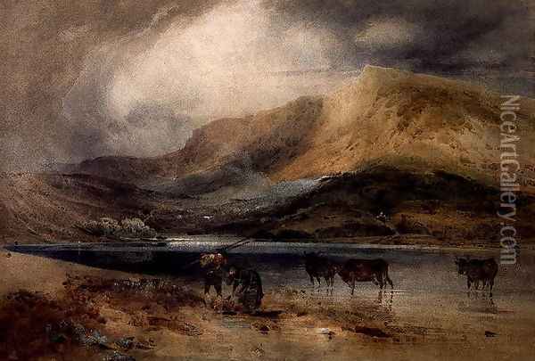 Gormire Lake, Yorkshire, c.1803 Oil Painting - John Sell Cotman