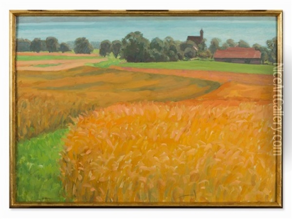 Nusdorf At Lake Attersee Oil Painting - Walter Gamerith