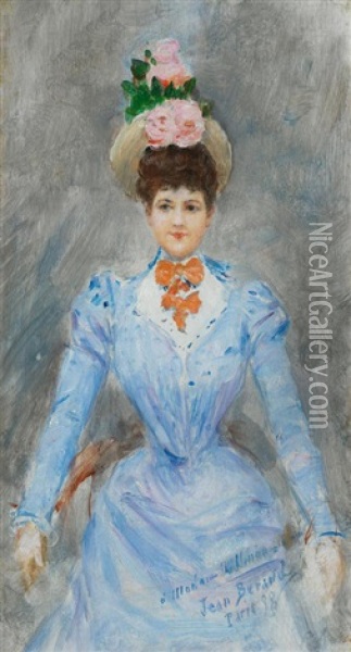 Portrait D'une Femme Elegant Oil Painting - Jean Beraud