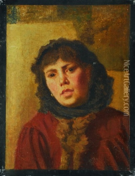 Ritratto Di Giovane Donna Oil Painting - Giuseppe Pellizza da Volpedo