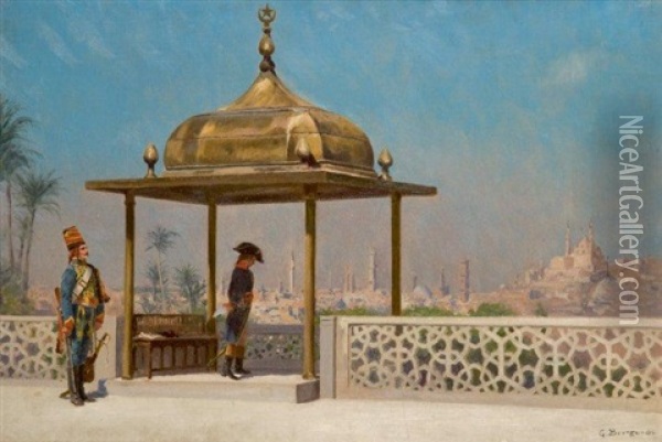 Bonaparte Sur Un Terrasse Au Caire Oil Painting - Gustave Bourgain