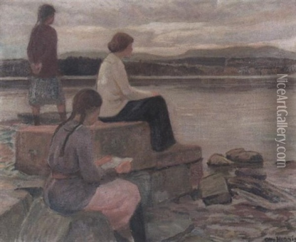 Varaften Ved Fjorden, Bygdo Oil Painting - Otto Hennig