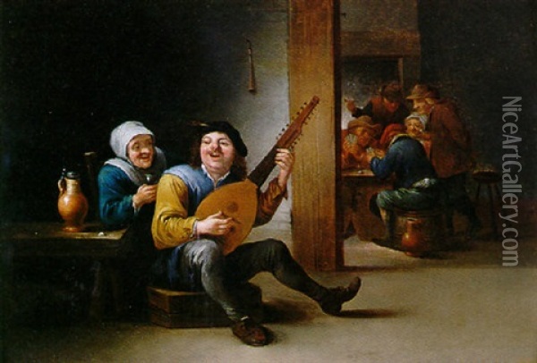 Le Joueur De Luth Oil Painting - Thomas Van Apshoven