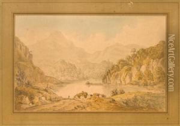 Loch Ard, West Highlands Oil Painting - William Bell Scott
