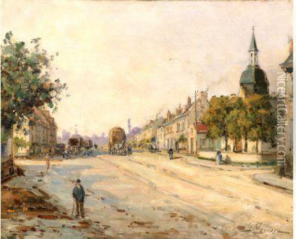 Rue Animee Oil Painting - Gustave Mascart