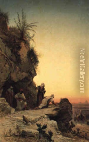 Ambush Near Gizeh Oil Painting - Hermann David Salomon Corrodi