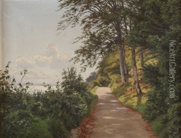 Landskap Oil Painting - Vilhelm Groth