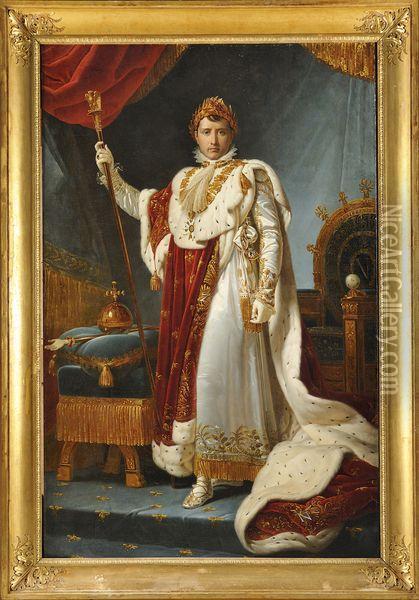 Portrait De L'empereur Napoleon Ier En Costume De Sacre Oil Painting - Baron Francois Gerard
