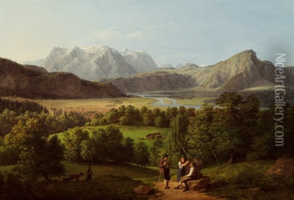 Vorarlberger Landschaft Oil Painting - Jakob Gauermann