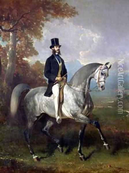 Count Alfred de Montgomery 1850 Oil Painting - Alfred Dedreux