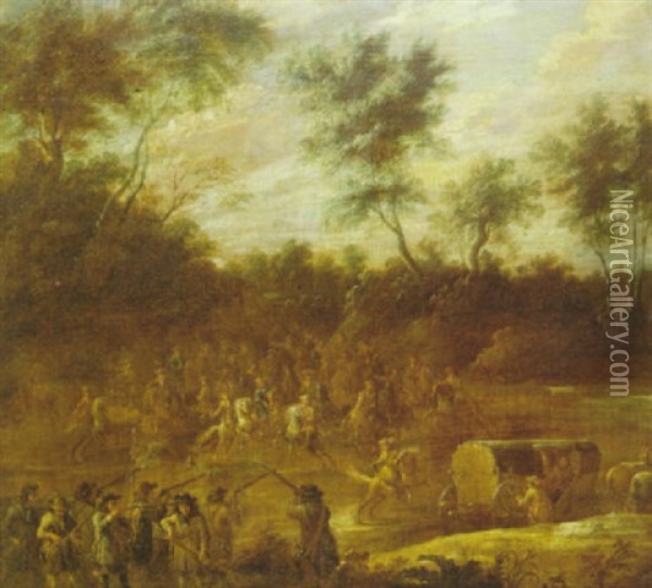 Emboscada Oil Painting - Lambert de Hondt