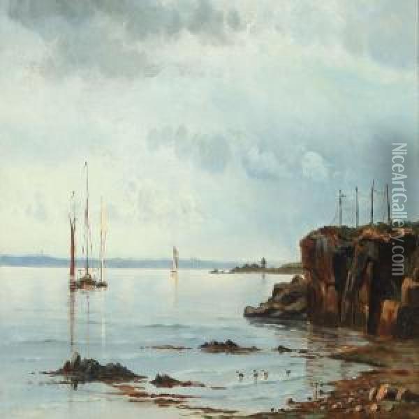 Costal Scenery From Kullen With Wessels Oil Painting - Alfred Theodor Olsen