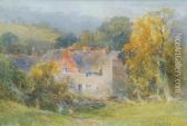 A Cottage In A Rural Setting Oil Painting - Frank Gresley