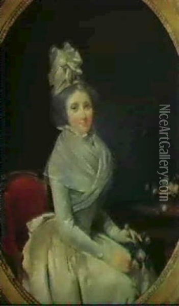 Portrait D'une Jeune Femme Assise Oil Painting - Louis Leopold Boilly