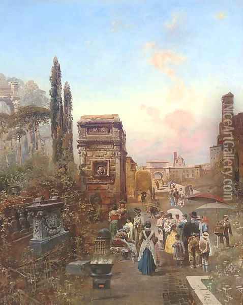 The Forum, Rome Oil Painting - Robert Alott