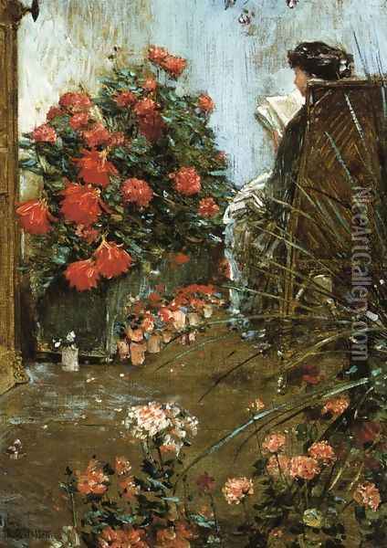 In the Garden at Villers-le-Bel Oil Painting - Frederick Childe Hassam