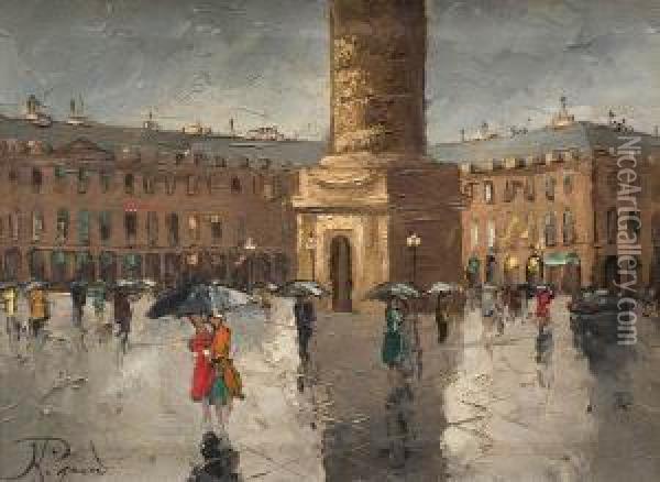 Plaza De Paris Oil Painting - Jacques Rigaud