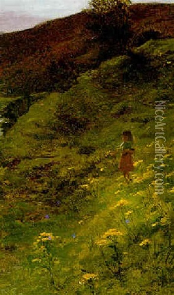 By The River Oil Painting - Joseph Farquharson