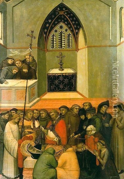 Funeral of Humilitas Oil Painting - Pietro Lorenzetti