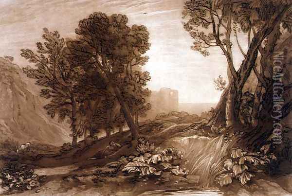 Solitude, from the Liber Studiorum, engraved by William Say, 1816 Oil Painting - Joseph Mallord William Turner