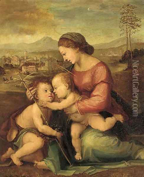 The Madonna and Child with the infant St. John the Baptist Oil Painting - Fra Bartolommeo della Porta