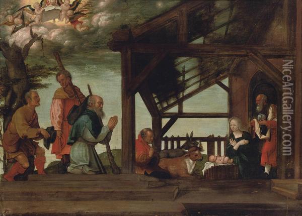 The Adoration Of The Shepherds Oil Painting - Barthel Beham
