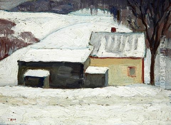 Winter At Piedmont Oil Painting - Thomas Reid Macdonald