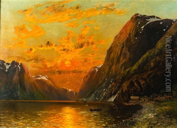 Fjordlandschaft Oil Painting - Johann Holmstedt