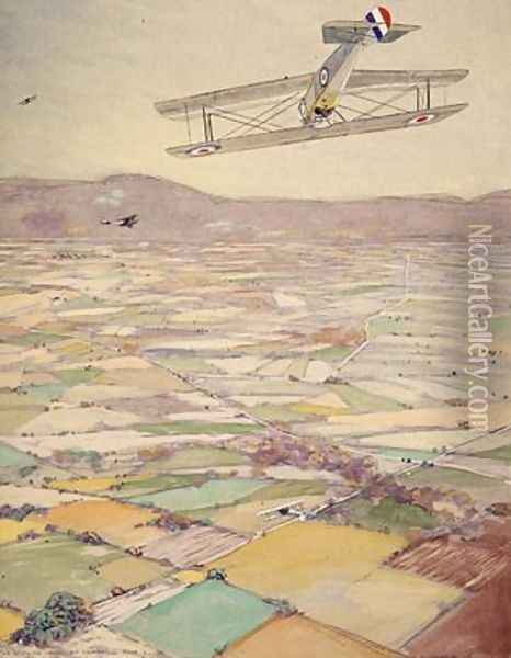 Sopwith Camel Looping Oil Painting - Frank Johnston