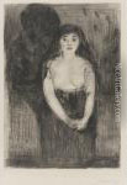 Study Of A Model (modellstudie) (woll 8; Schieffler 9) Oil Painting - Edvard Munch