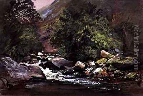 Study of Rocks on the River Lynn Oil Painting - William Corbett Burder