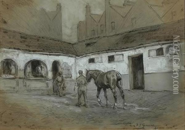 Horses And Stables Oil Painting - Percy Fred. Seaton Spence