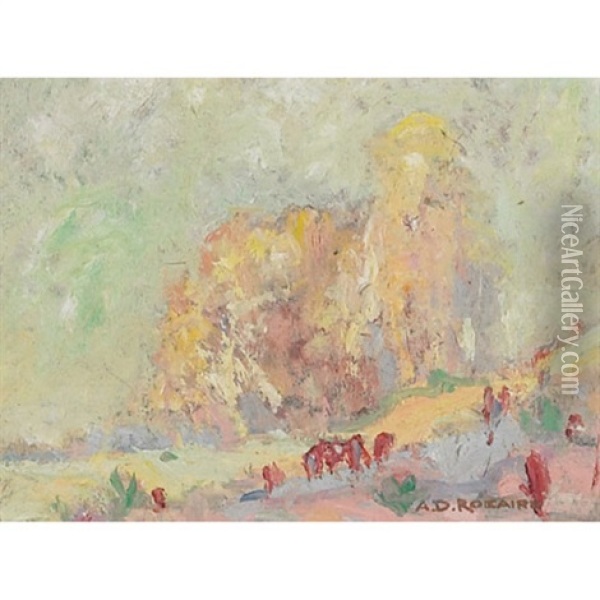 Landscape With Figures Oil Painting - Arthur Dominique Rozaire
