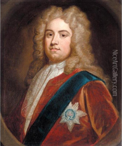 Portrait Of Charles, 2nd Viscount Townshend, K.g. (1675-1738) Oil Painting - Sir Godfrey Kneller