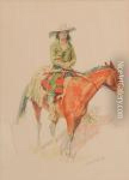 Old Ramon Oil Painting - Frederic Remington