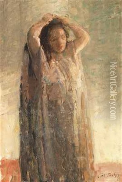 Pige I Lange Gevandter Oil Painting - Julius Paulsen