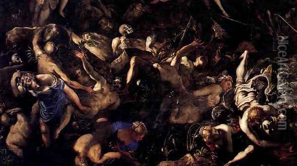 The Last Judgment (detail) 3 Oil Painting - Jacopo Tintoretto (Robusti)