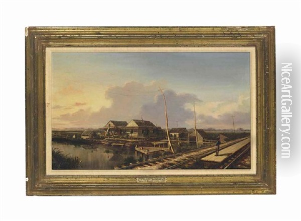 Lookout Fishing Club Oil Painting - William Henry Buck
