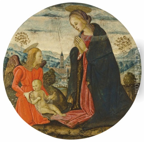 Madonna And Child With An Angel Oil Painting - Pietro Perugino