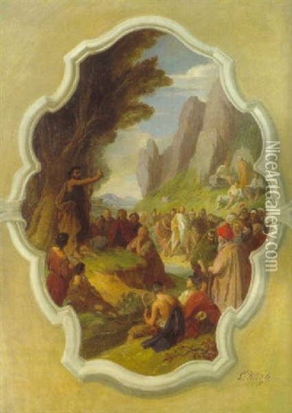 Predigt Johannes Des Taufers Oil Painting - Ludwig Glotzle