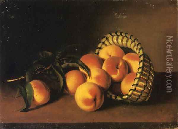 Still Life with Peaches Oil Painting - Sarah Miriam Peale
