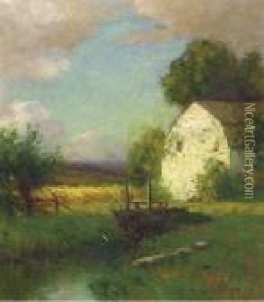 A Barn In Summer Oil Painting - Bruce Crane