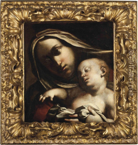 The Madonna And Child Oil Painting - Giuseppe Maria Crespi