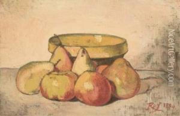Nature Morte Aux Pommes Et Poires Oil Painting - Louis Roy