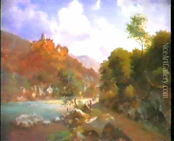 Ansicht Von Heidelberg Oil Painting - Georg Emil Libert