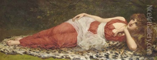 Reclining Beauty Oil Painting - William Oliver