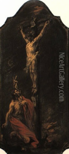 Der Hl. Johannes D.t. Unter Dem Kreuz Christi Oil Painting - Alessandro Magnasco